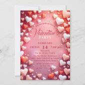 Romantisch Floating Hearts Valentijnsdag Party Kaart (Voorkant)