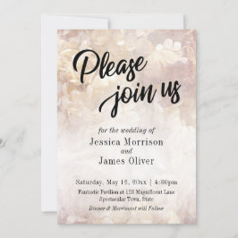 , Romantisch, Floral "Alsjeblieft doe mee met ons" Kaart