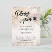 , Romantisch, Floral "Alsjeblieft doe mee met ons" Kaart (Staand voorkant)