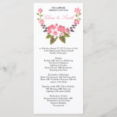 Romantisch Floral bruiloft programma Programmakaart (Voorkant)