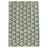 Romantisch Floral en Blauwgroen Design Medium Cadeauzakje (Achterkant)