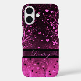 Romantisch Floral Heart Pattern iPhone 16 Hoesje