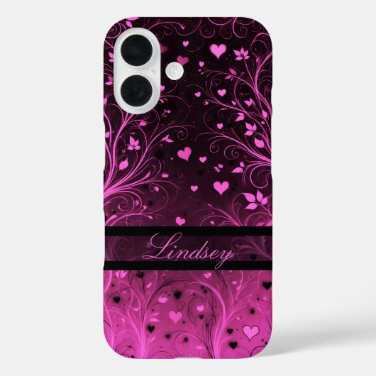 Romantisch Floral Heart Pattern Case-Mate iPhone Case (Achterkant)