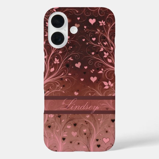 Romantisch Floral Heart Pattern Case-Mate iPhone Case (Achterkant)
