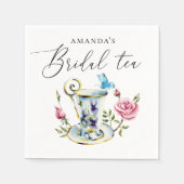 Romantisch Floral Vrijgezellenfeest | Elegant Tea  Servet (Voorkant)