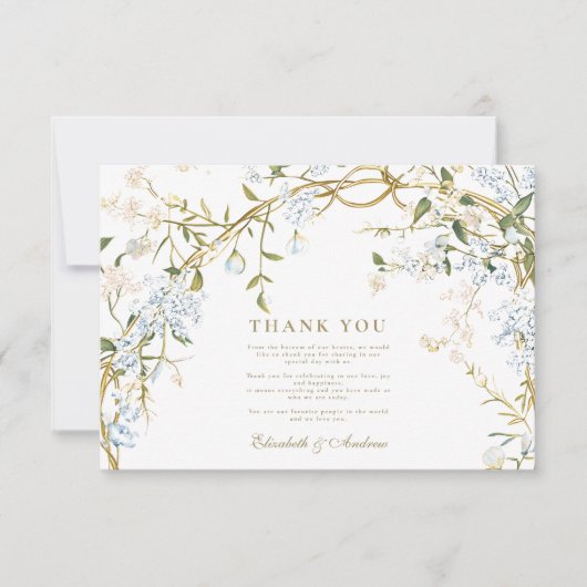 Romantisch Floral Wedding Design Bedankkaart (Voorkant)