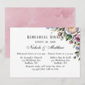 Romantisch Floral Wreath repetitie diner Kaart (Voorkant / Achterkant)