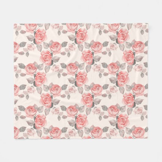 Romantisch floreel patroon 8 fleece deken (Voorkant (Horizontaal))