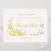 romantisch florerend manuscript sparen het datumbr folie uitnodiging briefkaart (Voorkant)