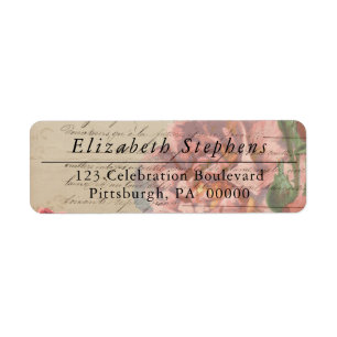  romantisch Frans Ephemera Floral Etiket