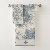Romantisch Frans landschap toile in stoffig blauw Bad Handdoek (Insitu)