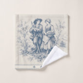Romantisch Frans landschap toile in stoffig blauw Bad Handdoek (Wasdoekje)