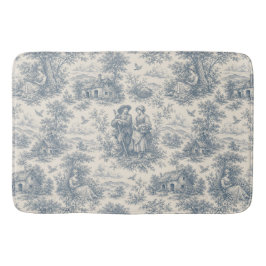 Romantisch Frans landschap toile in stoffig blauw Badmat