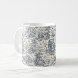 Romantisch Frans landschap toile in stoffig blauw Koffiemok