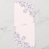 Romantisch Frans Lila Elegant Trouwmenu Menu (Achterkant)