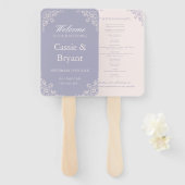 Romantisch Frans Lila  Fan Wedding Programma Handwaaier (Voorkant en achterkant)