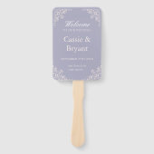 Romantisch Frans Lila  Fan Wedding Programma Handwaaier (Voorkant)