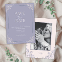 Romantisch Frans Lila Paarse Minimal Save the Date