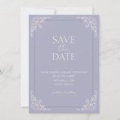 Romantisch Frans Lila Paarse Minimal Save the Date Kaart (Voorkant)