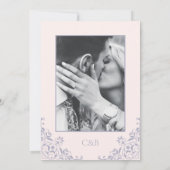 Romantisch Frans Lila Paarse Minimal Save the Date Kaart (Achterkant)