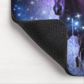 Romantisch Galaxy blauw paarse sterren Galloping H Muismat (Hoek)