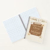 Romantisch gastenboek met delicate stempel en Roos Notitieboek (Binnen)