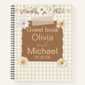 Romantisch gastenboek met delicate stempel en Roos Notitieboek (Voorkant)