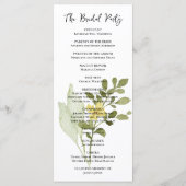 Romantisch Gebied Bloem Bruiloft Programma Programmakaart (Achterkant)