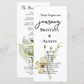 Romantisch Gebied Bloem Bruiloft Programma Programmakaart (Voorkant / Achterkant)