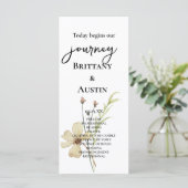 Romantisch Gebied Bloem Bruiloft Programma Programmakaart (Staand voorkant)