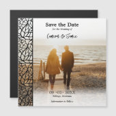 Romantisch gebladerte Uw foto opslaan van de datum Magnetische Uitnodiging (Voorkant / Achterkant)