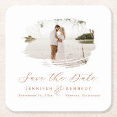 Romantisch geborsteld frame terracotta save the da kartonnen onderzetters (Voorkant)