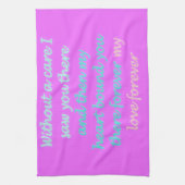 Romantisch gedicht over voor altijd theedoek (Verticaal)