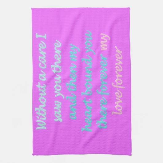 Romantisch gedicht over voor altijd theedoek (Verticaal)