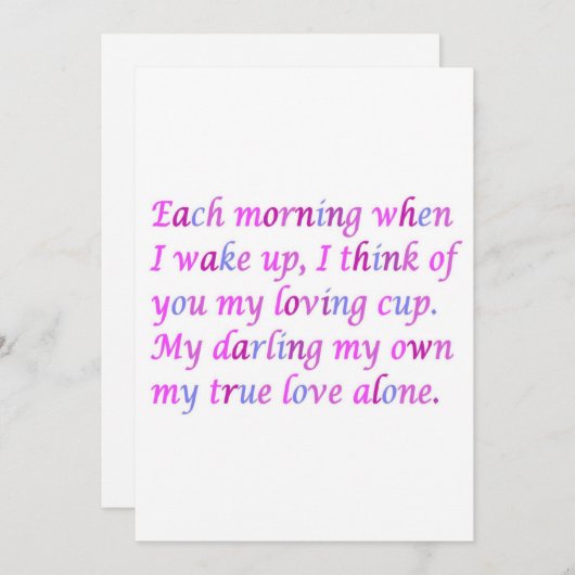 Romantisch gedicht voor je ware liefde gemengde kl (Voorkant / Achterkant)