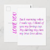 Romantisch gedicht voor je ware liefde gemengde kl briefkaart (Voorkant / Achterkant)