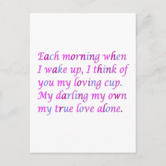 Romantisch gedicht voor je ware liefde gemengde kl briefkaart (Voorkant)