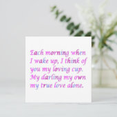 Romantisch gedicht voor je ware liefde gemengde kl kaart (Staand voorkant)