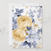 Romantisch Geel Blauw & Wit Bloemen Vrijgezellenfe Kaart (Achterkant)
