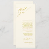 Romantisch Geel Goud, Plaats Instelling Dank u kaa Programmakaart (Voorkant / Achterkant)