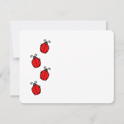 Romantisch geluk lieveheersbeestje Vrijgezellenfee Kaart (Achterkant)