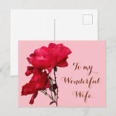 Romantisch Gelukkige Valentijn rode rozenbloemen b Briefkaart (Voorkant / Achterkant)