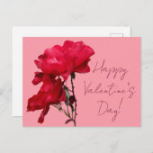 Romantisch Gelukkige Valentijn rode rozenbloemen b Briefkaart (Voorkant / Achterkant)