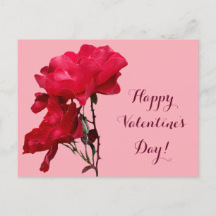 Romantisch Gelukkige Valentijn rode rozenbloemen b Briefkaart