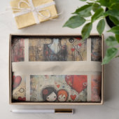 Romantisch Gemengde Media Achtergrond Koppel Valen Tissuepapier (Geschenk)