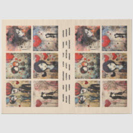 Romantisch Gemengde Media Achtergrond Koppel Valen Tissuepapier