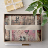 Romantisch Gemengde Media Achtergrond Koppel Valen Tissuepapier (Geschenk)