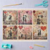 Romantisch Gemengde Media Achtergrond Paar Valenti Tissuepapier (Craft)