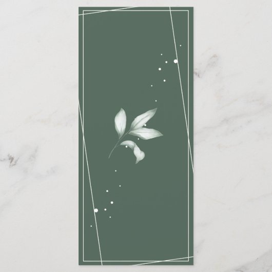 Romantisch Gentle Groen Bladeren Bruiloft Diner Me Menu (Achterkant)