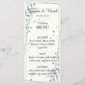 Romantisch Gentle Groen Bladeren Bruiloft Diner Me Menu (Voorkant)